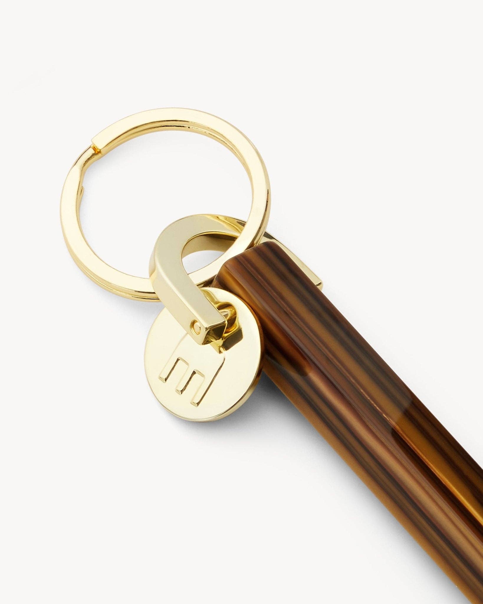 Tiger's Eye & Gold Bar Keychain - Box Turtle