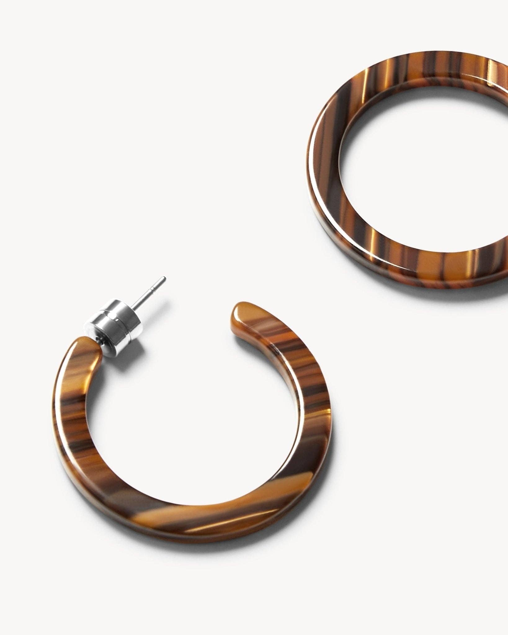Tiger's Eye Mini Hoops - Box Turtle