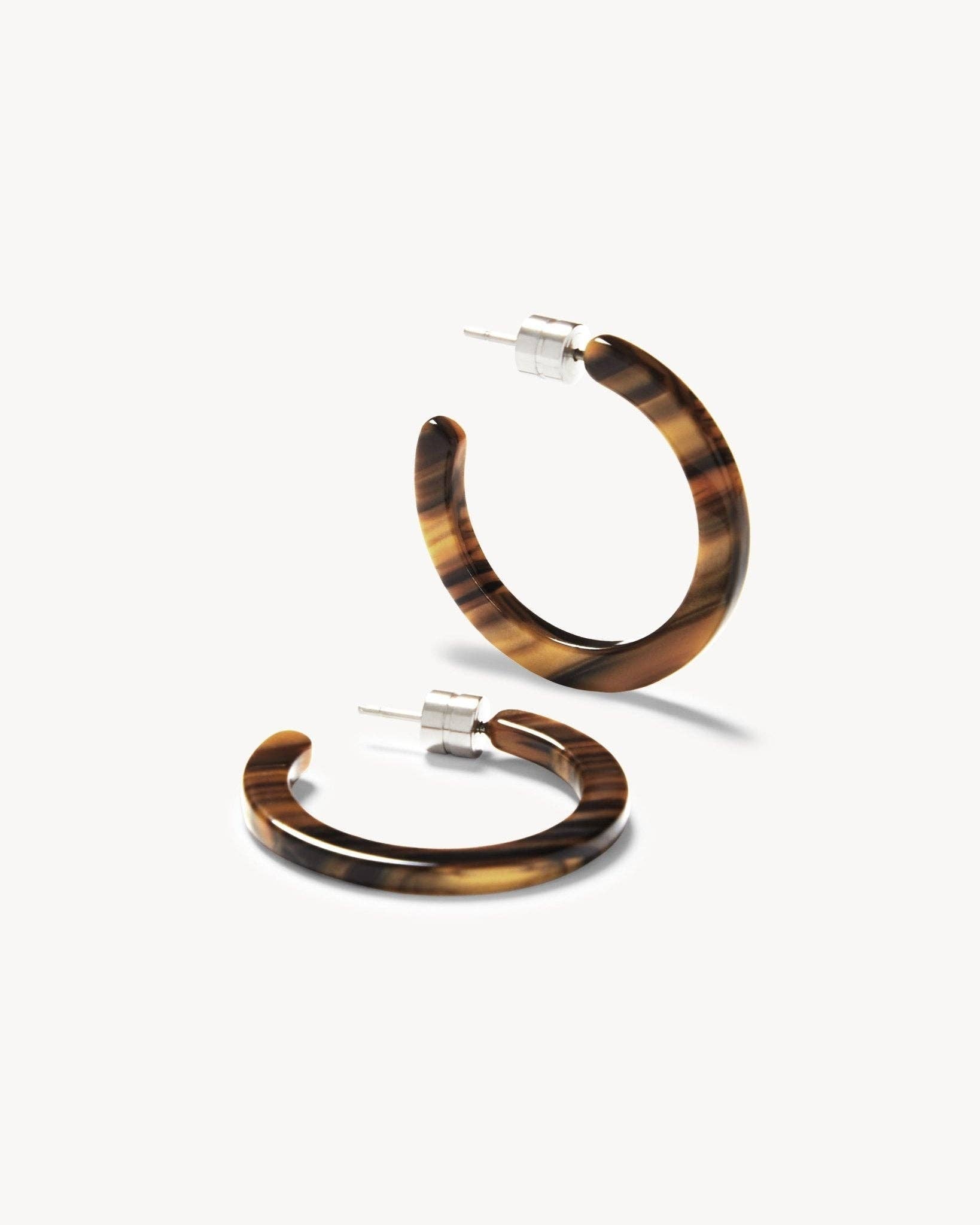 Tiger's Eye Mini Hoops - Box Turtle