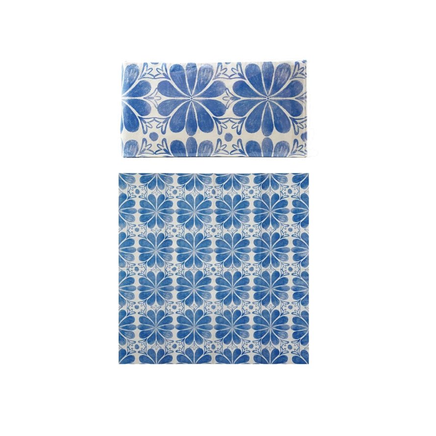 Box Turtle - Paper Napkins with Tile Pattern