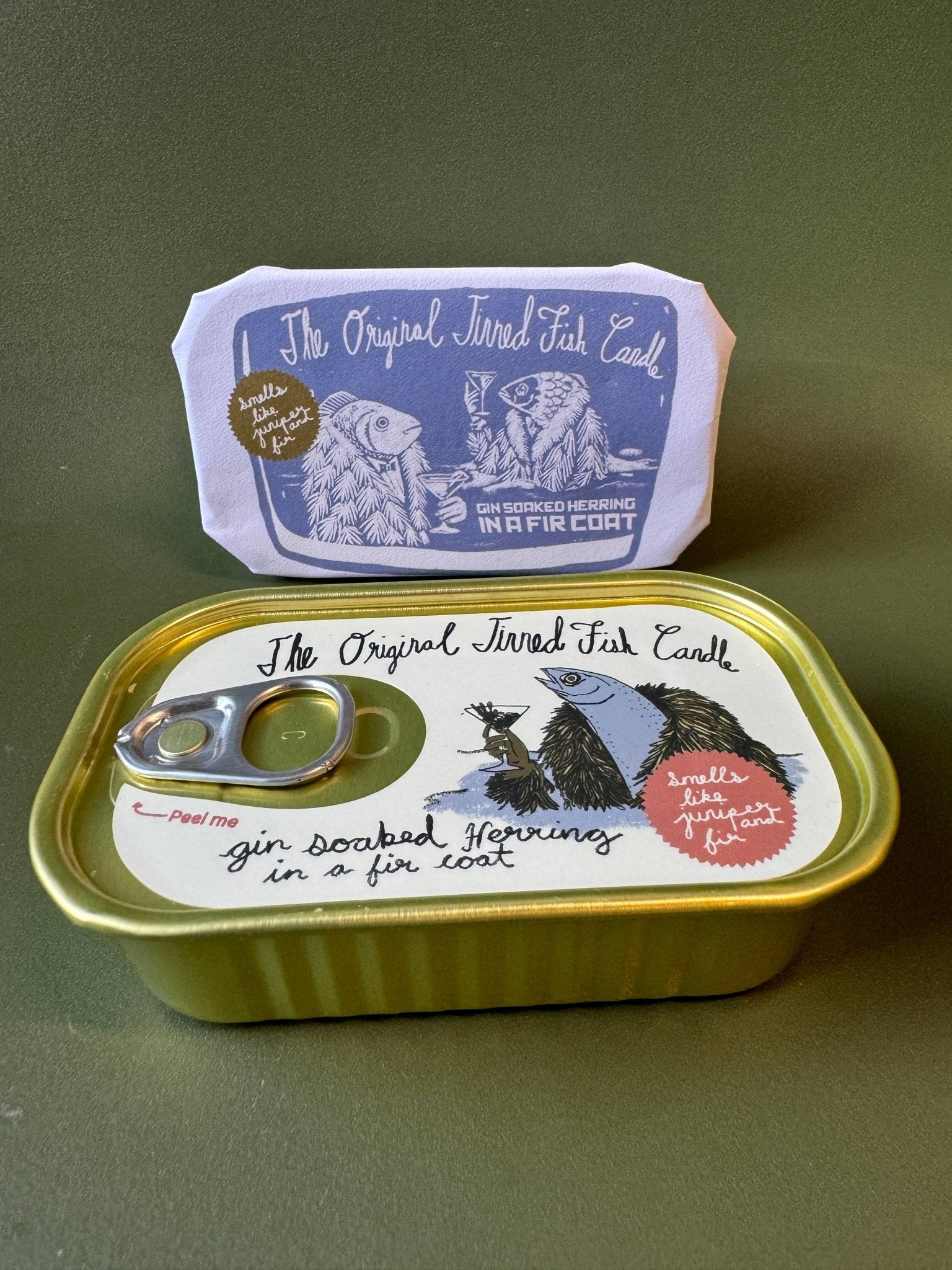 Tinned Fish Candle - Juniper and Fraser Fir - Box Turtle