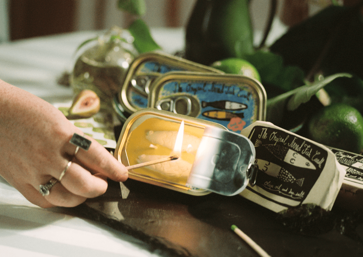 Tinned Fish Candle - Olive Oil and Sea Salt - Box Turtle