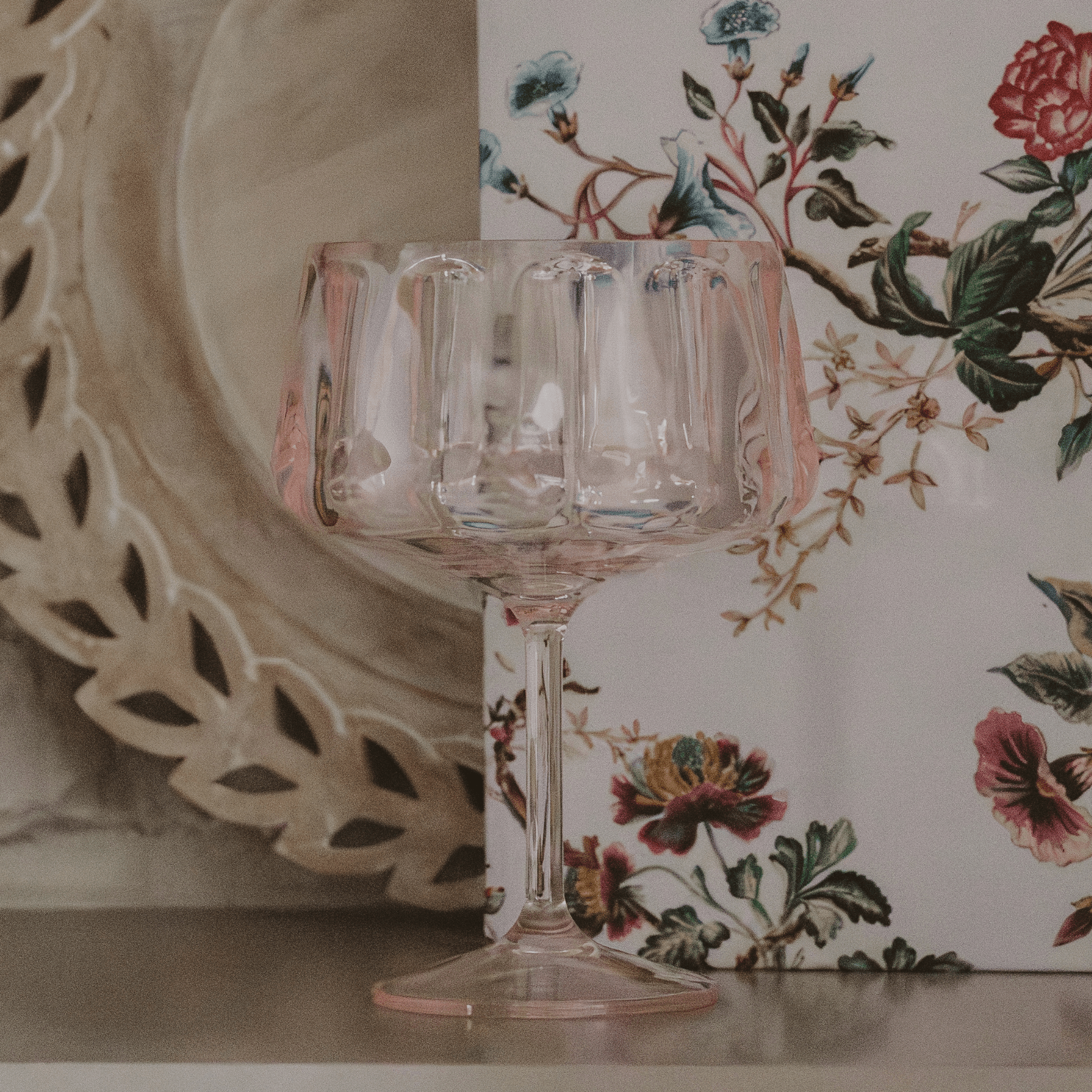 Tinted Pink Cocktail Coupe Glass - Box Turtle