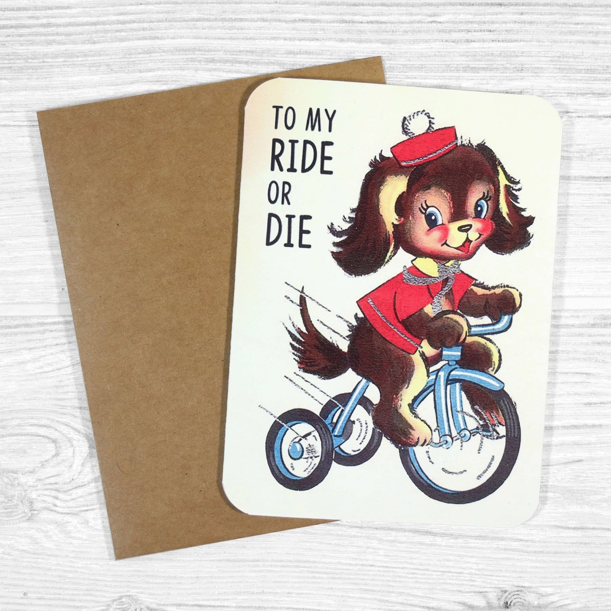 To My Ride or Die Vintage Best Friend Card - Box Turtle