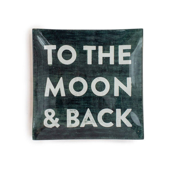 To The Moon & Back Decoupage Plate - Box Turtle