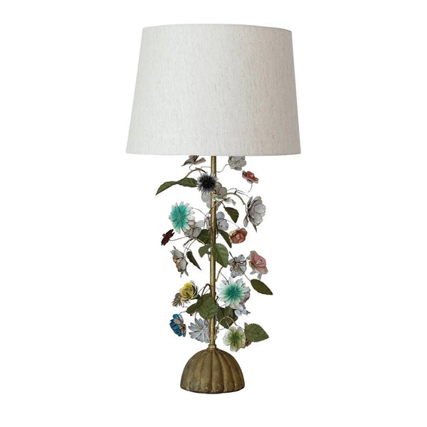Toleware Flowers Table Lamp - Box Turtle