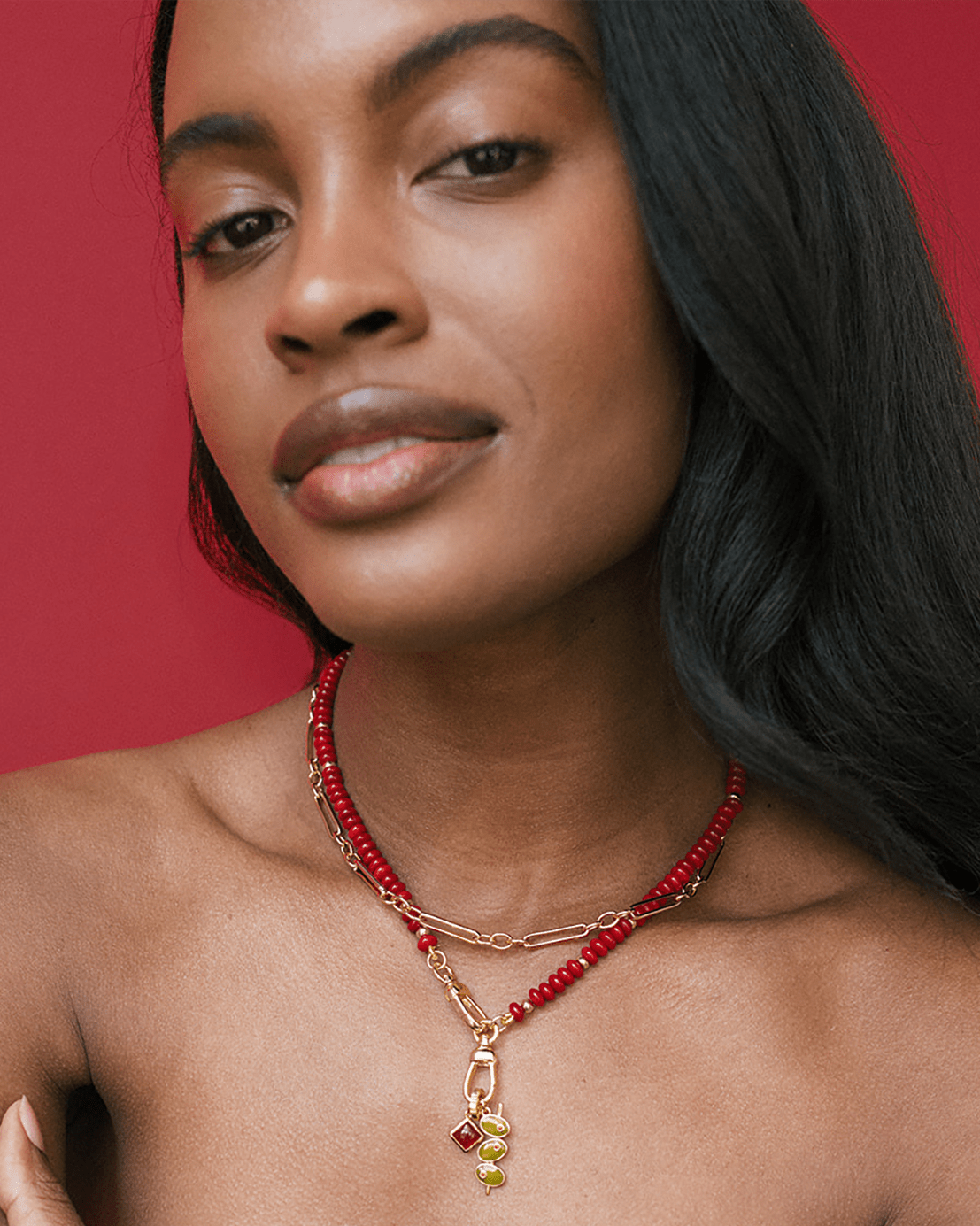 Tomato Sonia Gemstone Necklace - Box Turtle