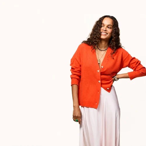 Tomato Whisper Featherweight Cardigan - Box Turtle