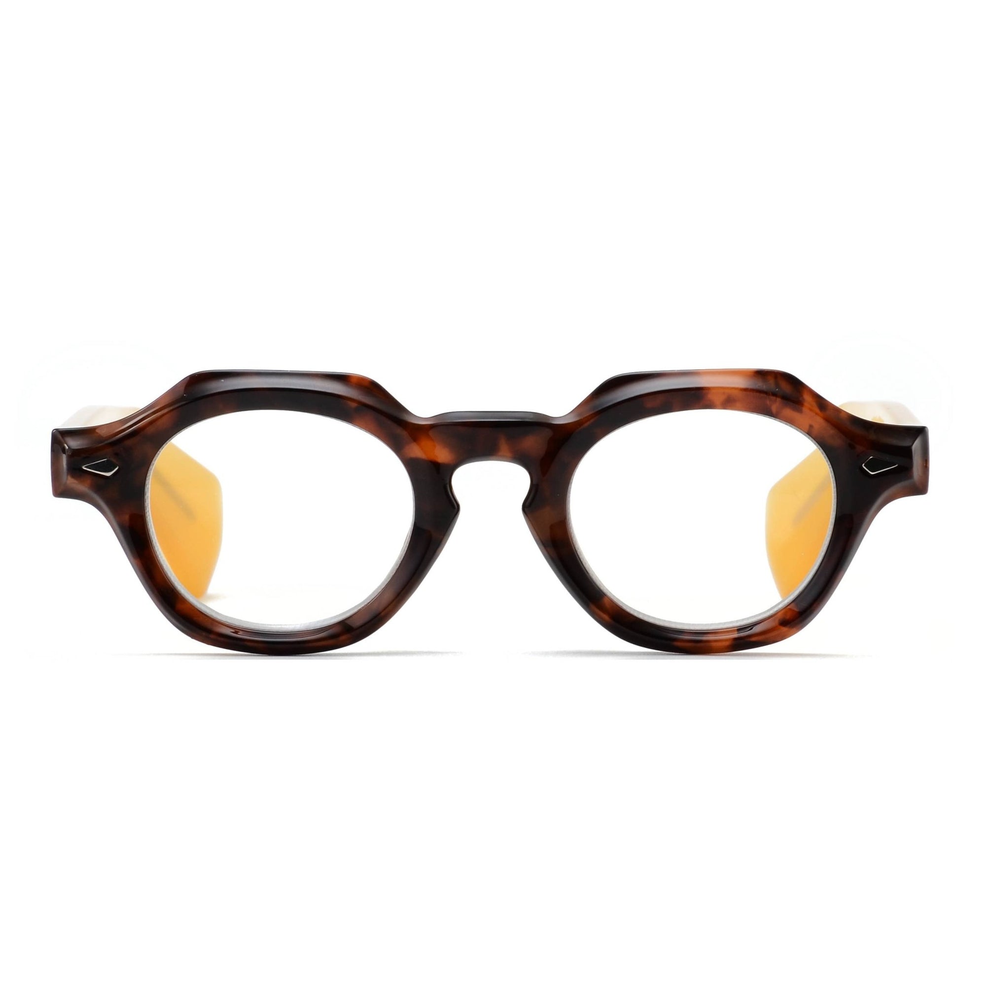 Tortoise & Yellow Temple TOBY Blue Light Glasses - Box Turtle