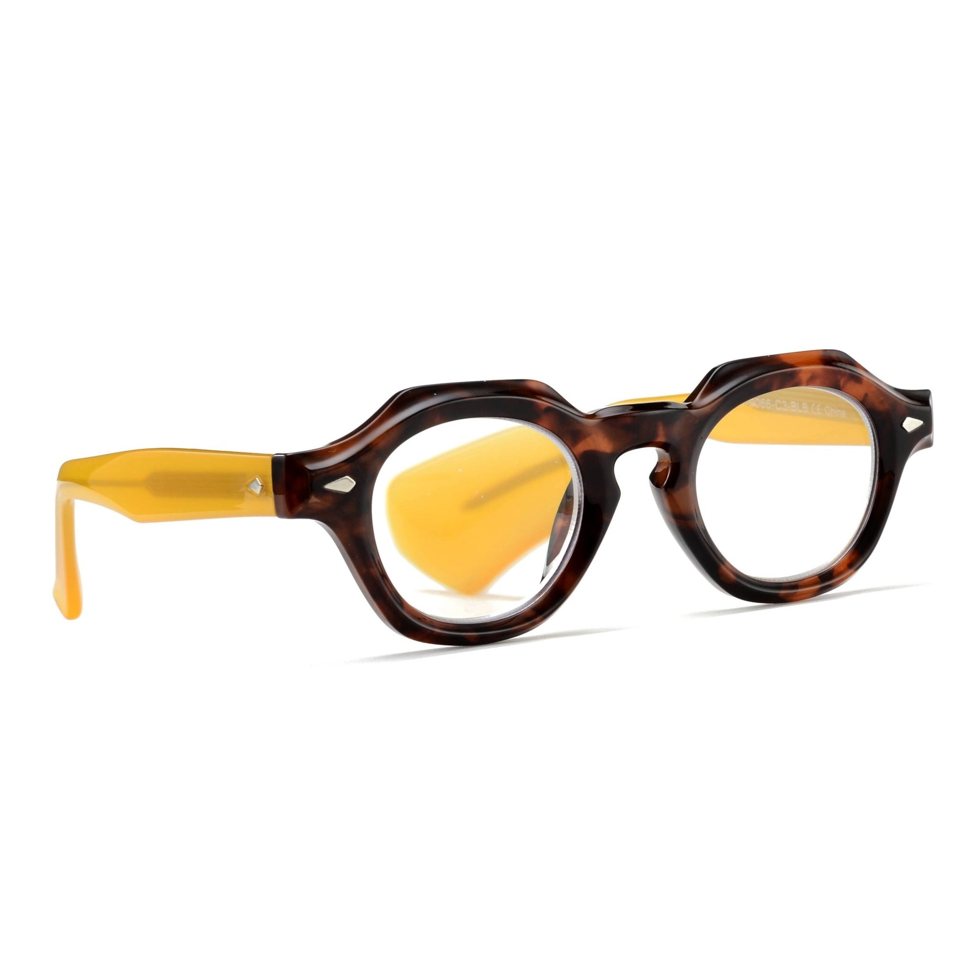 Tortoise & Yellow Temple TOBY Blue Light Glasses - Box Turtle