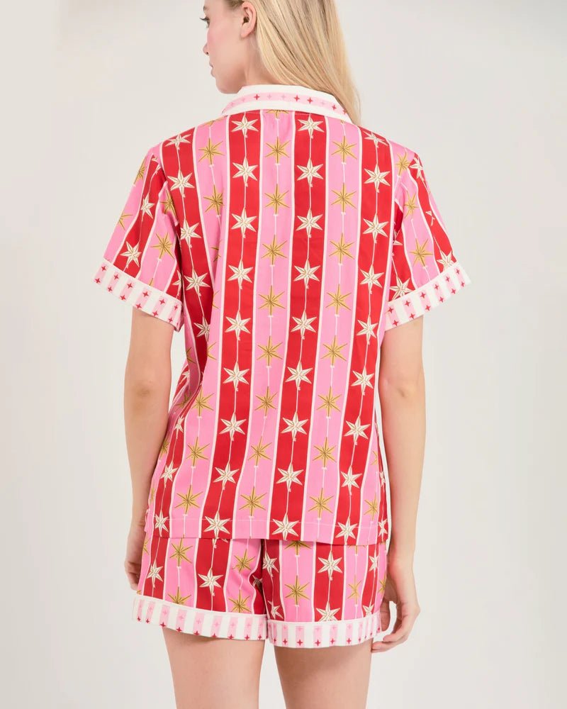 Tree Topper Pajama Shorts Set - Box Turtle