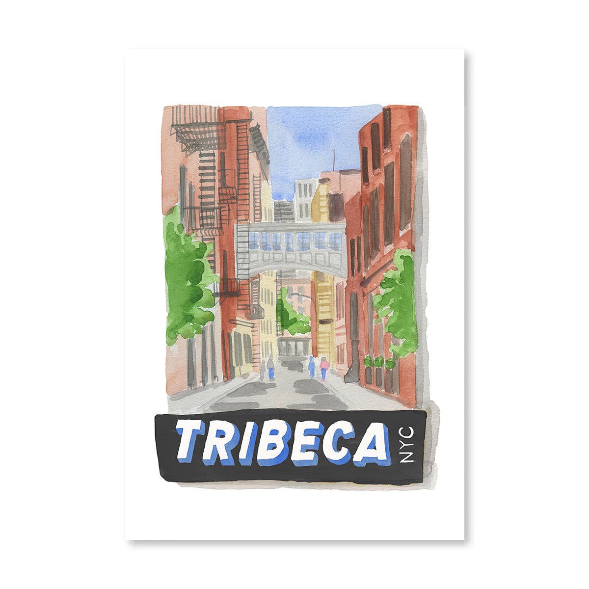 Tribeca NYC Matchbook Watercolor Print - Box Turtle