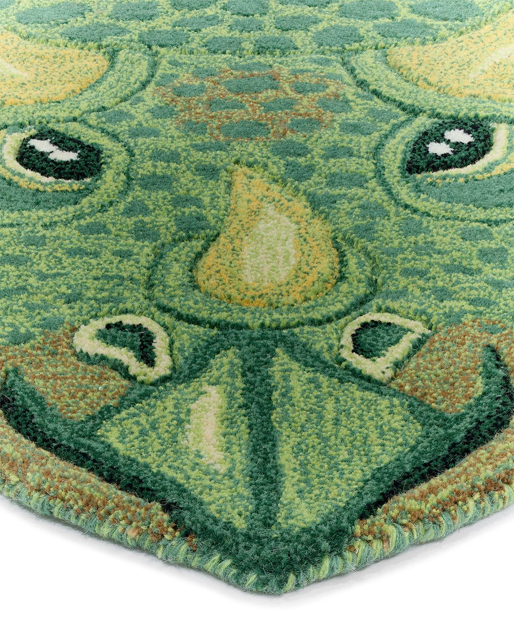 Triceratops Head Rug Large - Box Turtle