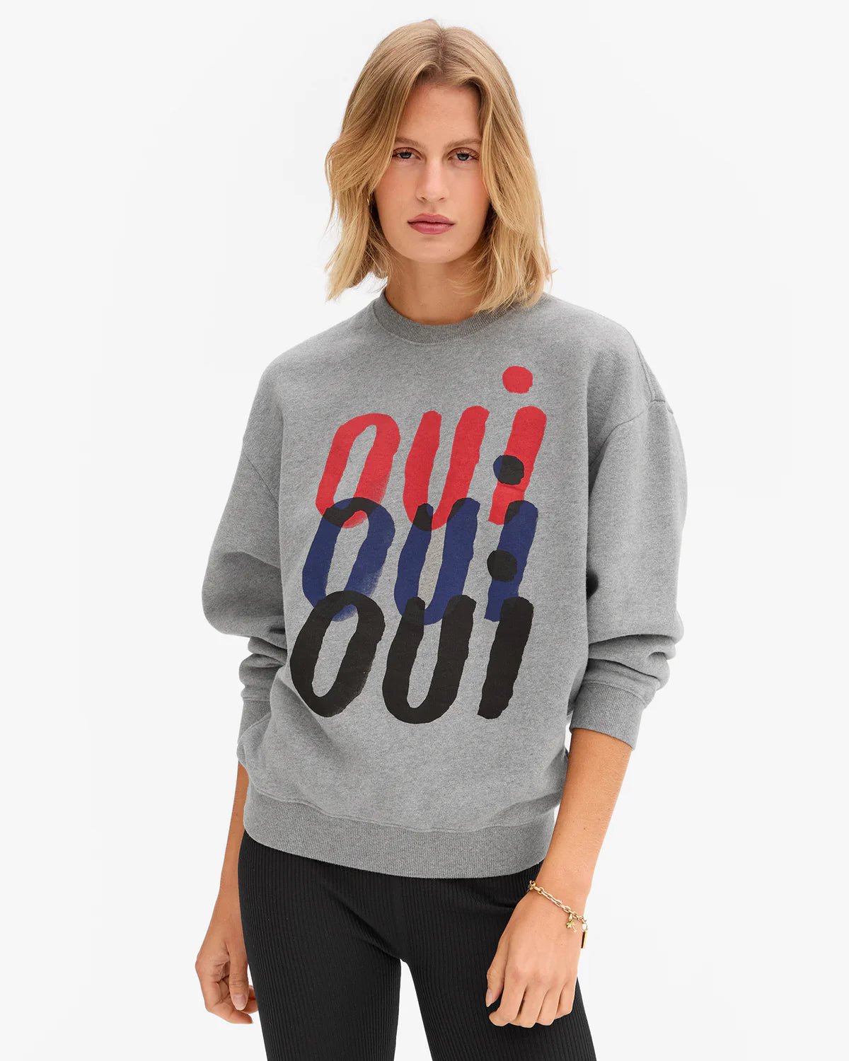 Triple Oui Oversized Grey Sweatshirt - Box Turtle
