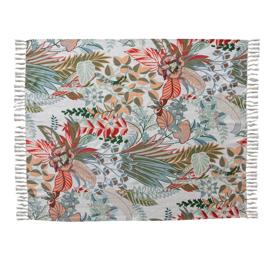 Tropical Botanicals Printed Throw - Box Turtle
