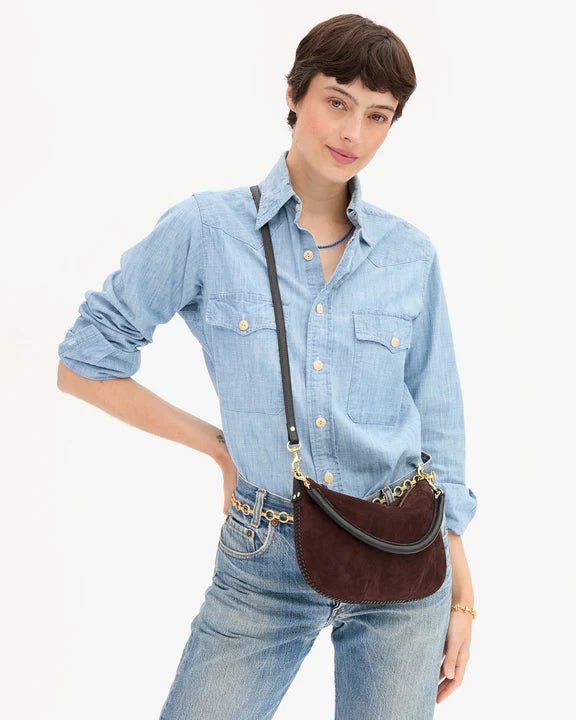 Truffle Suede Petit Moyen Messenger Bag - Box Turtle