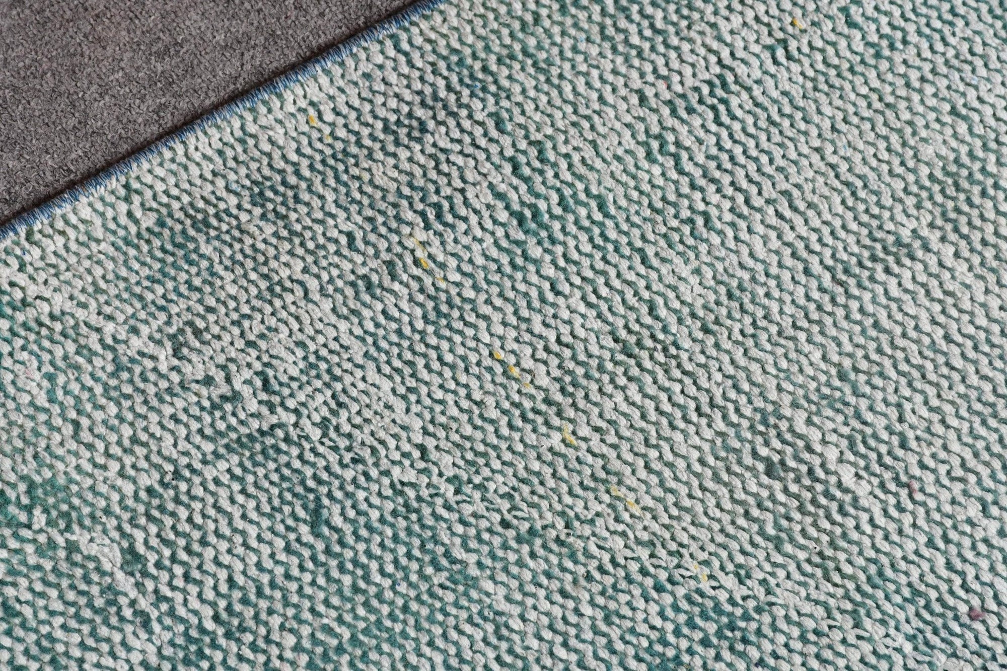 Turkish Vintage Blue Wool Rug - Box Turtle