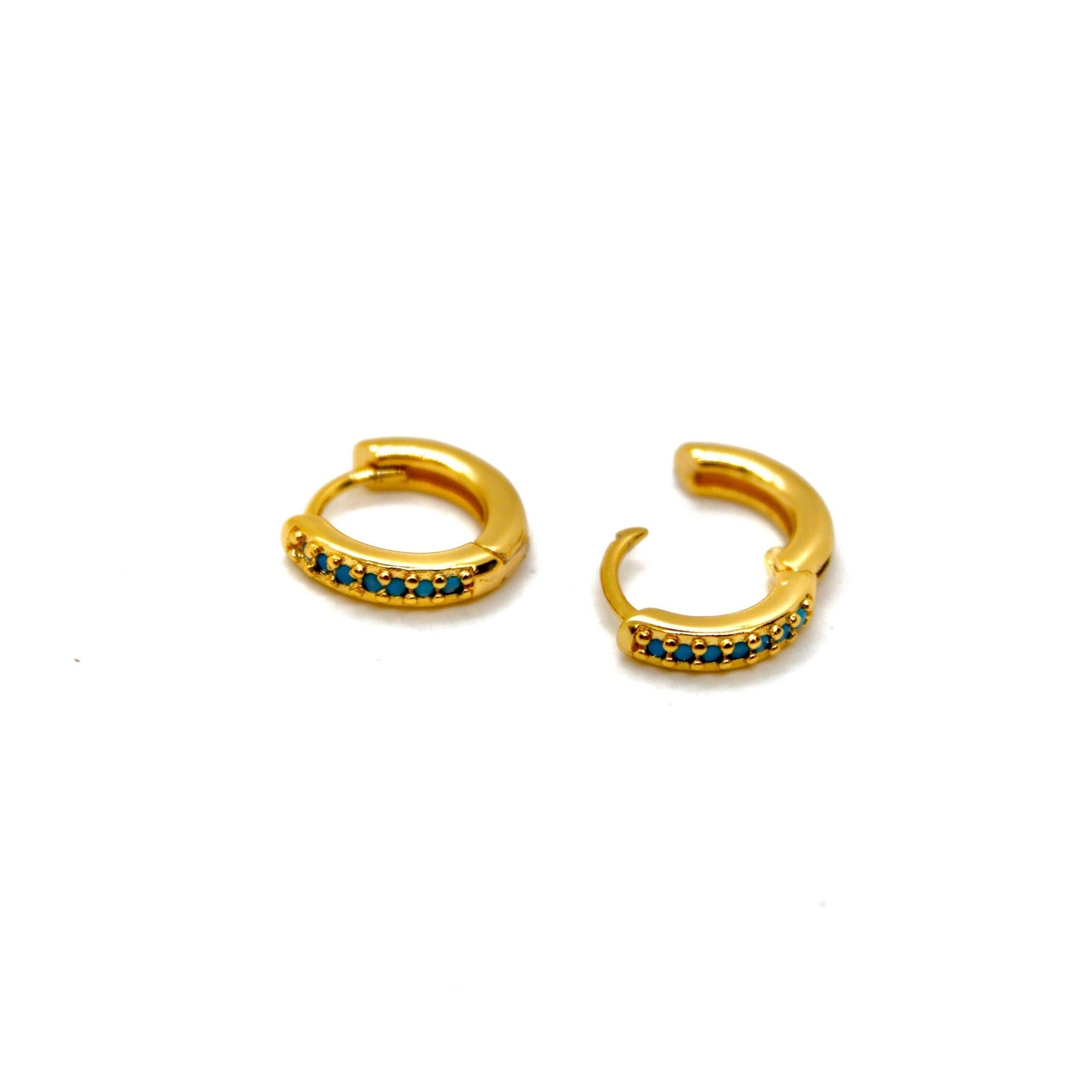 Turquoise Huggie Earrings - Box Turtle