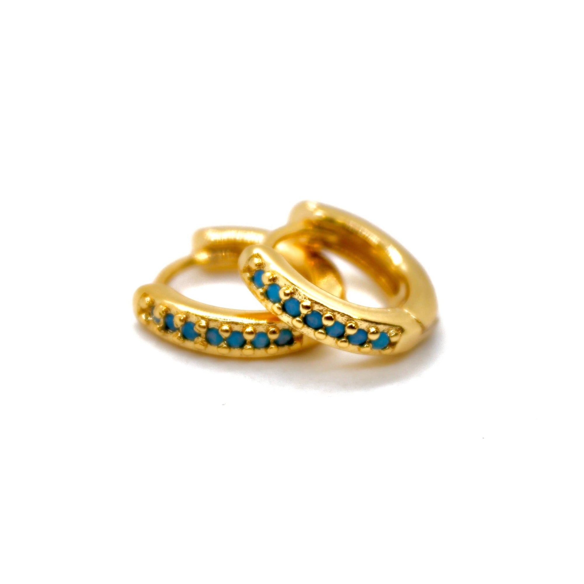 Turquoise Huggie Earrings - Box Turtle