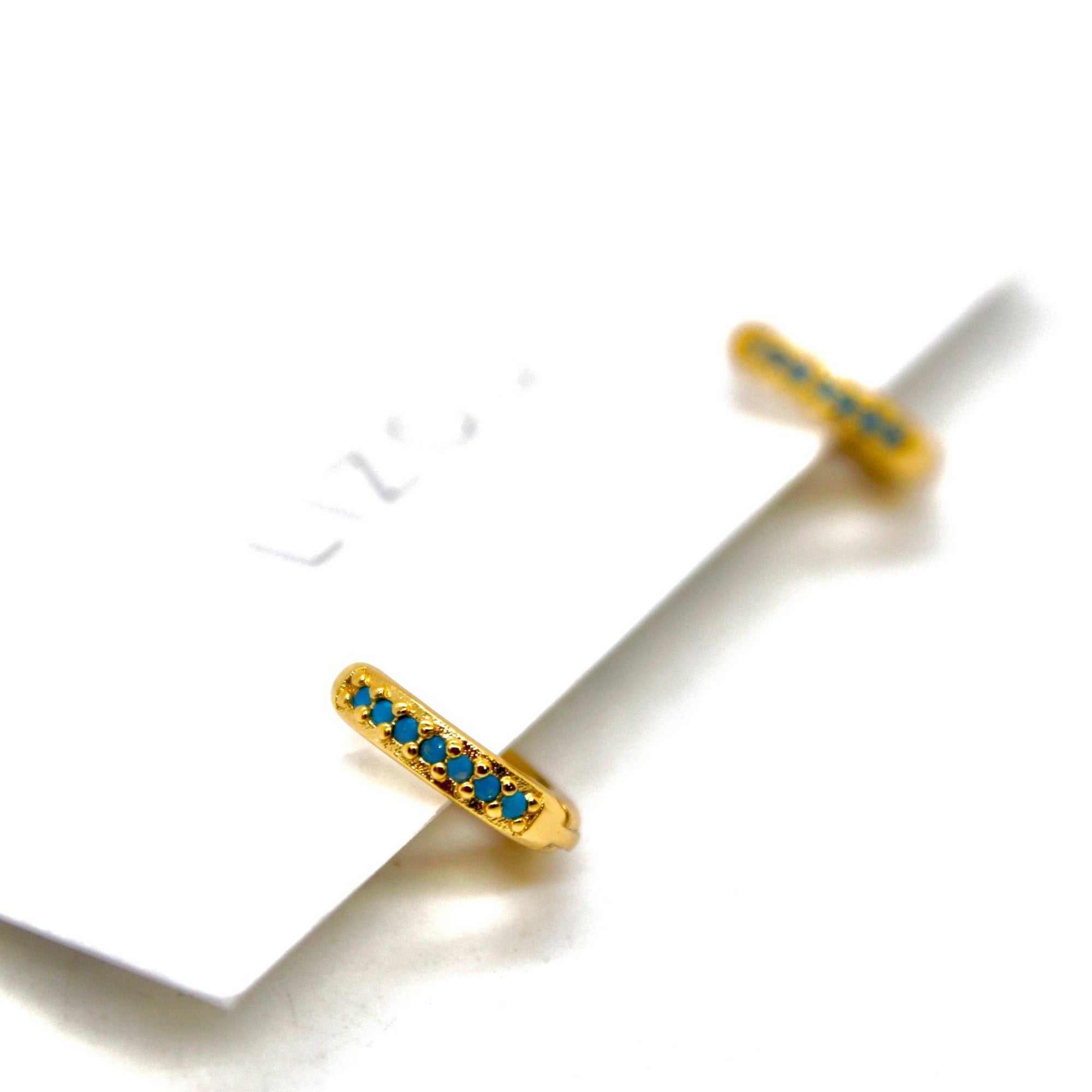 Turquoise Huggie Earrings - Box Turtle