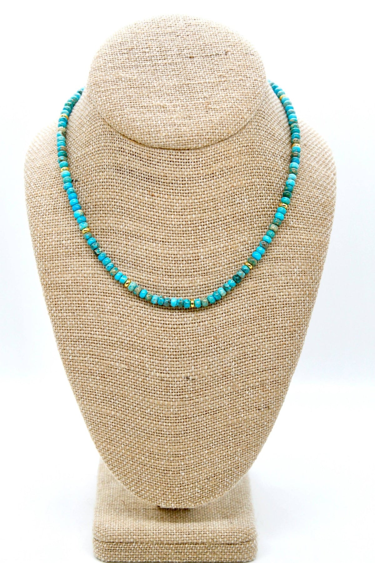 Turquoise Jasper + Gold Necklace - Box Turtle