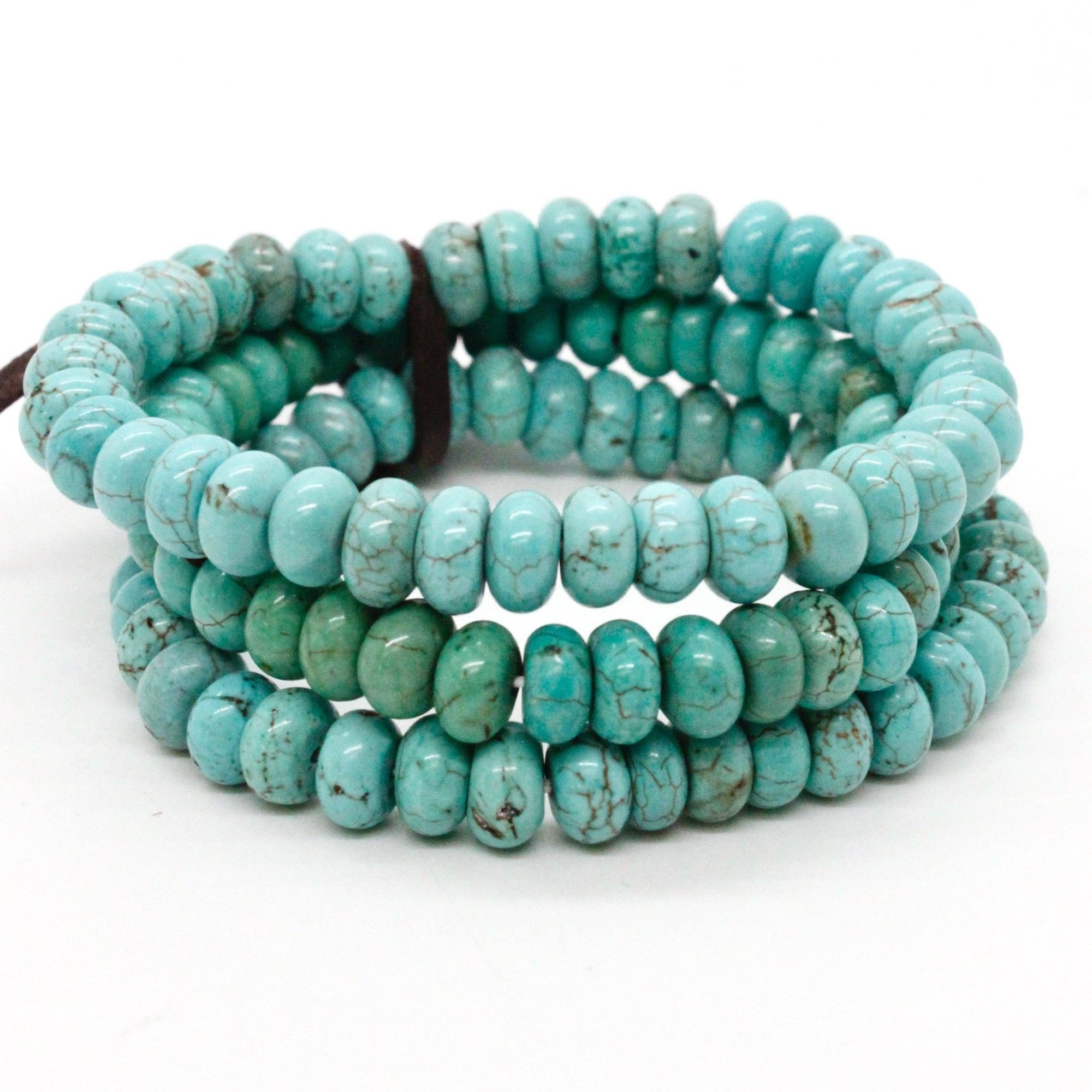 Turquoise Rondelle Bead Bracelet - Box Turtle