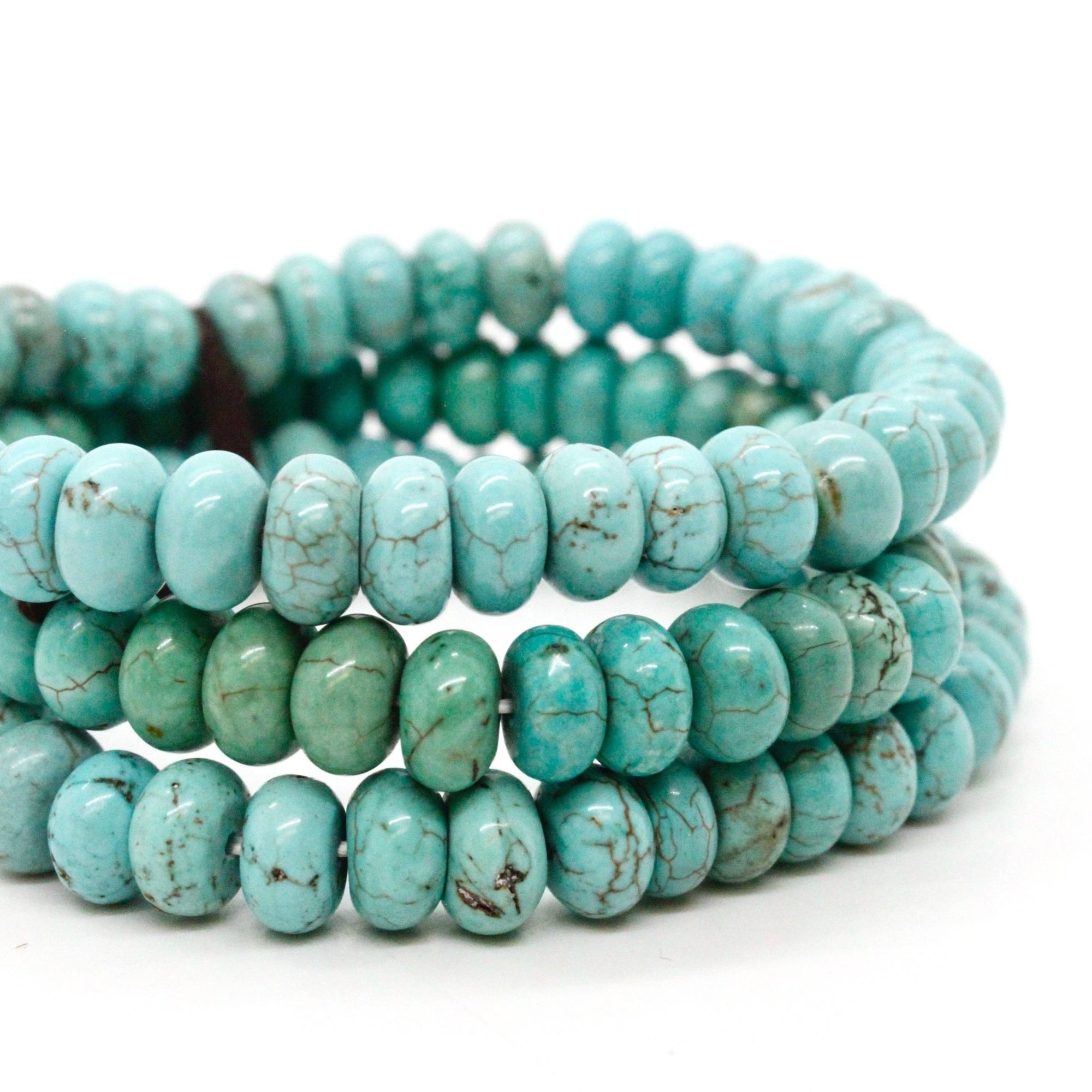 Turquoise Rondelle Bead Bracelet - Box Turtle