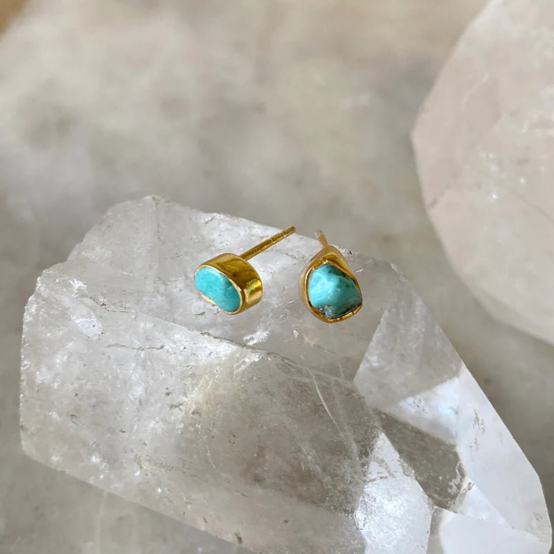 Turquoise Stud Earrings - Box Turtle