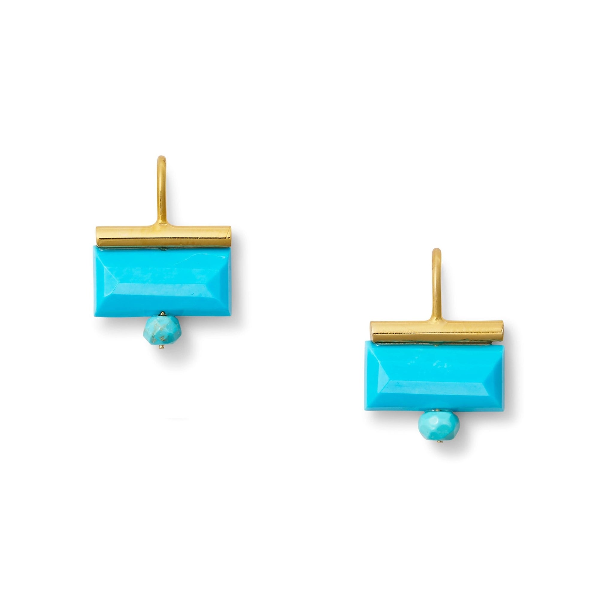Turquoise Tile Earring - Box Turtle