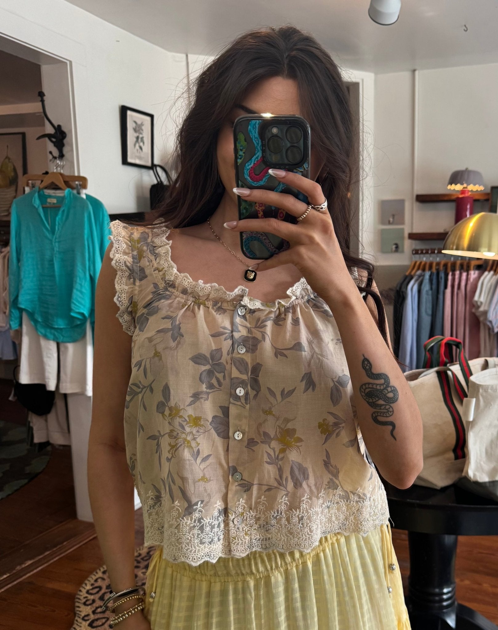 Tuscan Bouquet Ada Top - Box Turtle