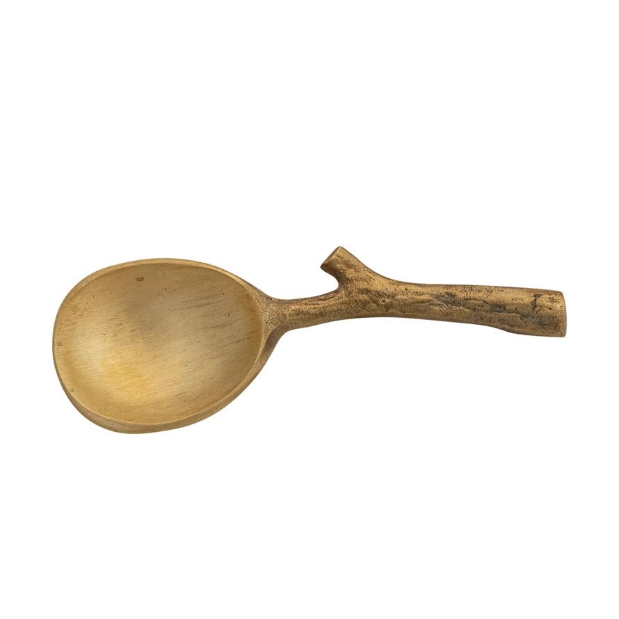 Twig Handle Brass Spoon - Box Turtle