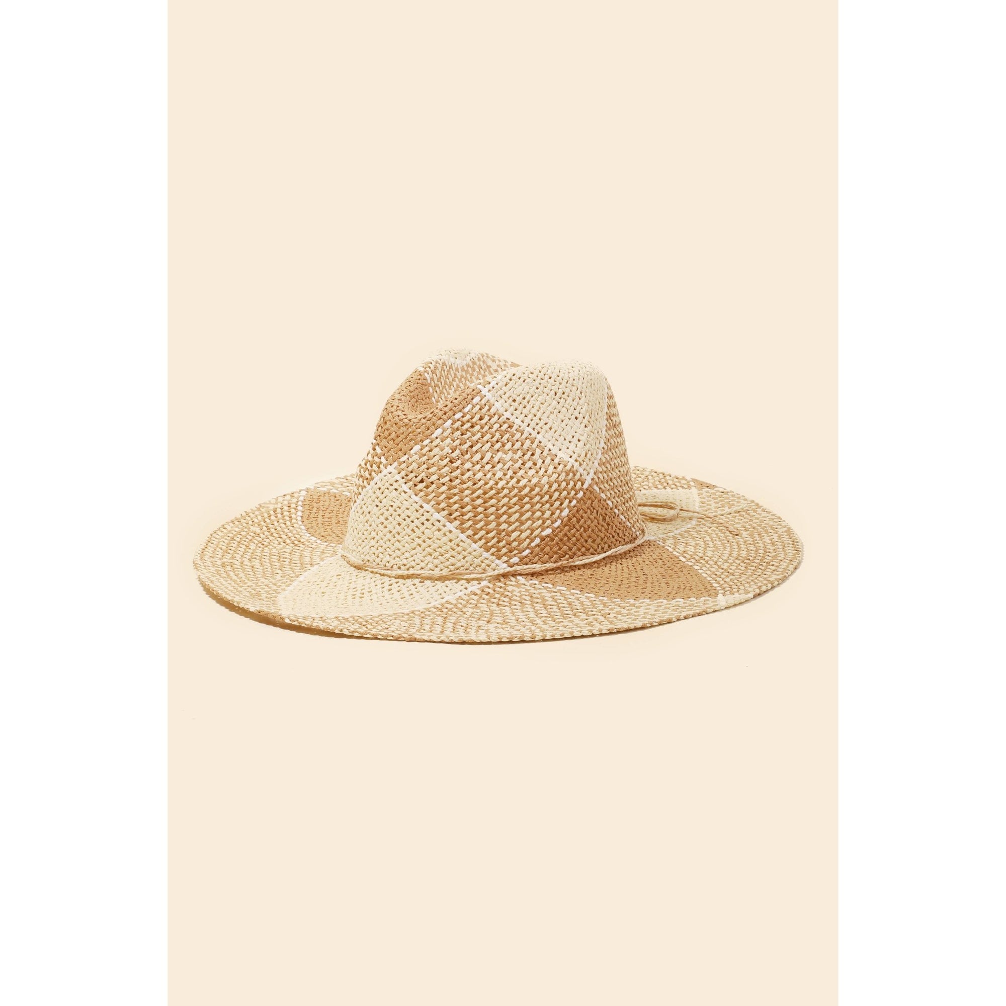 Two Tone Straw Braid Hat - Box Turtle