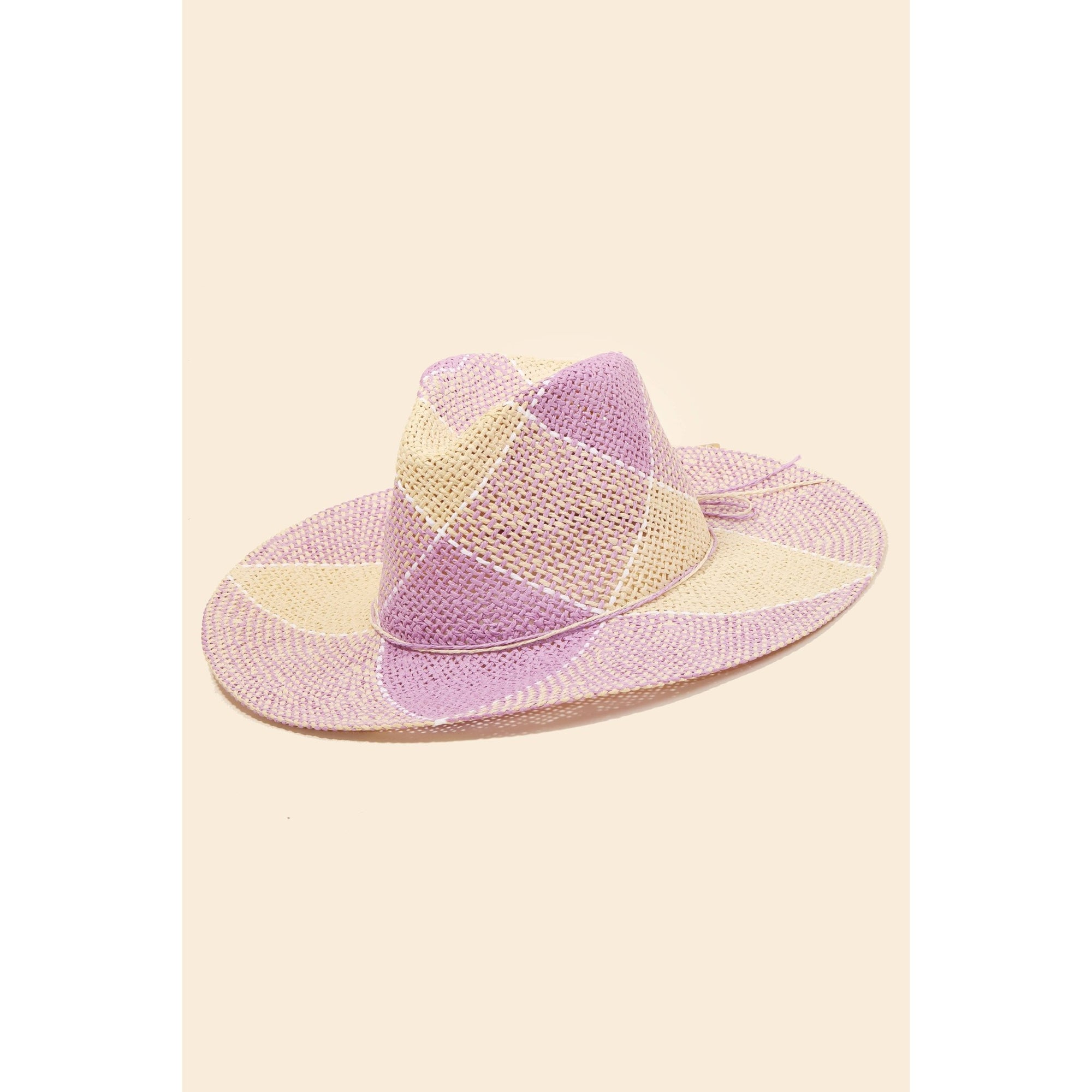 Two Tone Straw Braid Hat - Box Turtle