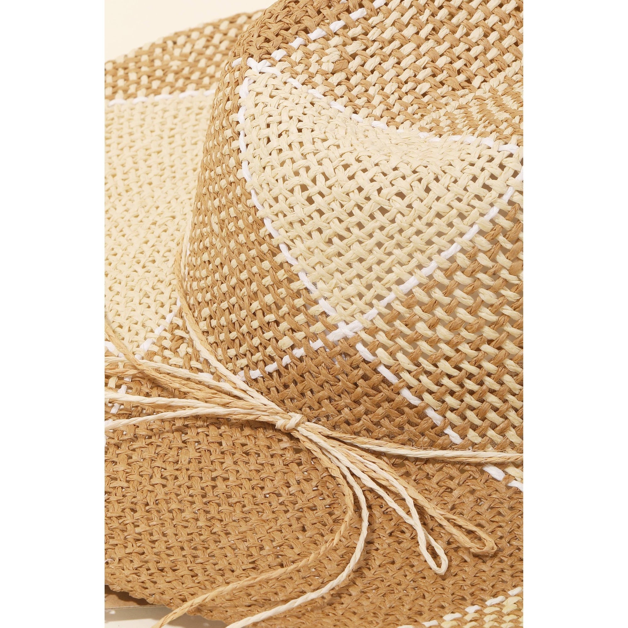 Two Tone Straw Braid Hat - Box Turtle