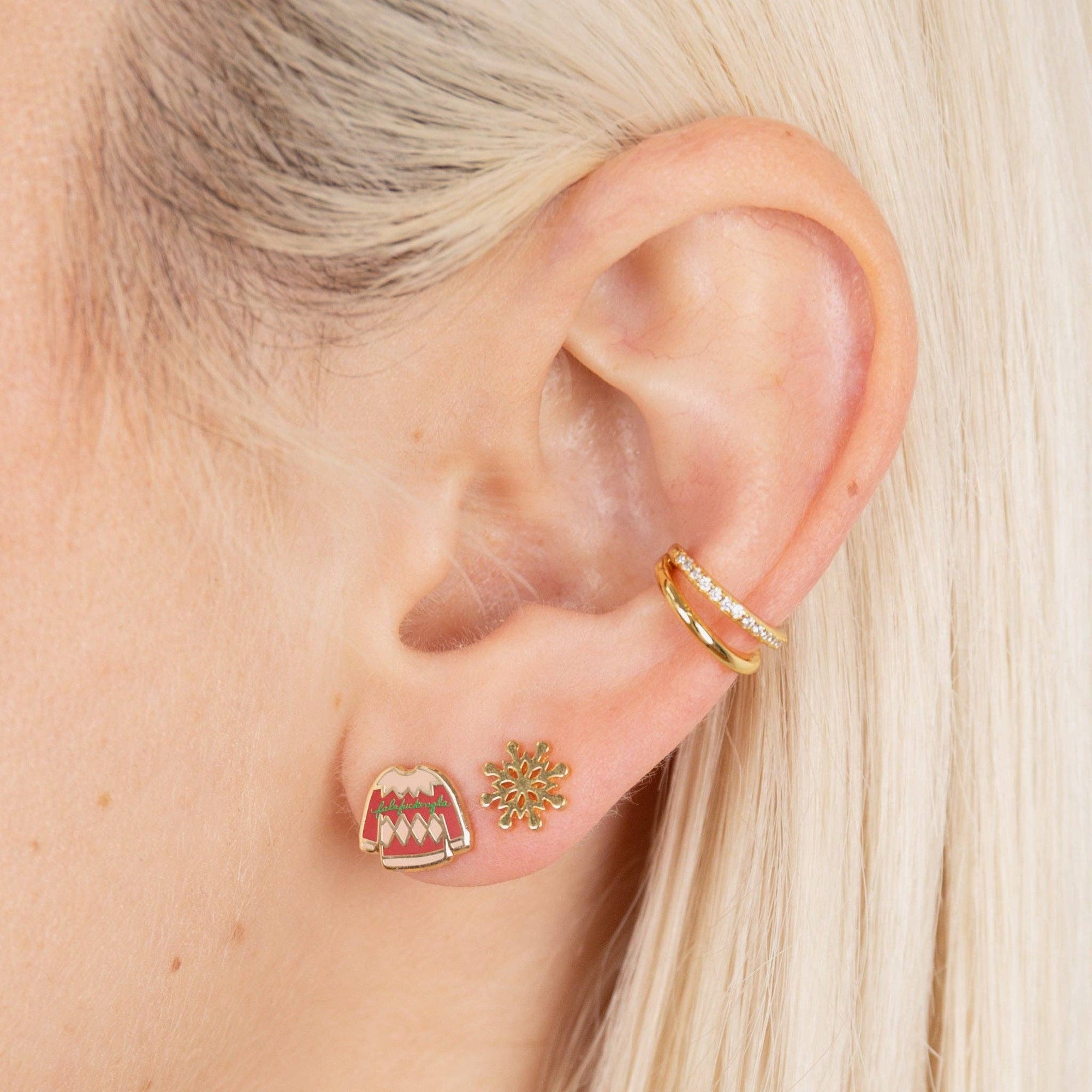 Ugly Sweater Studs - Box Turtle