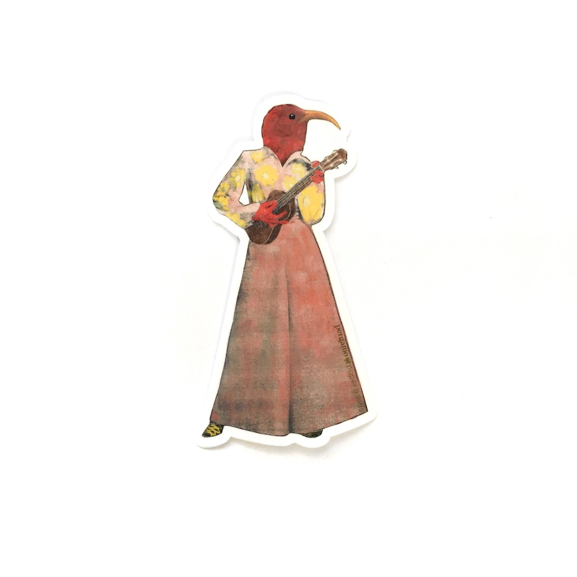 Ukulele Bird Vinyl Sticker - Box Turtle