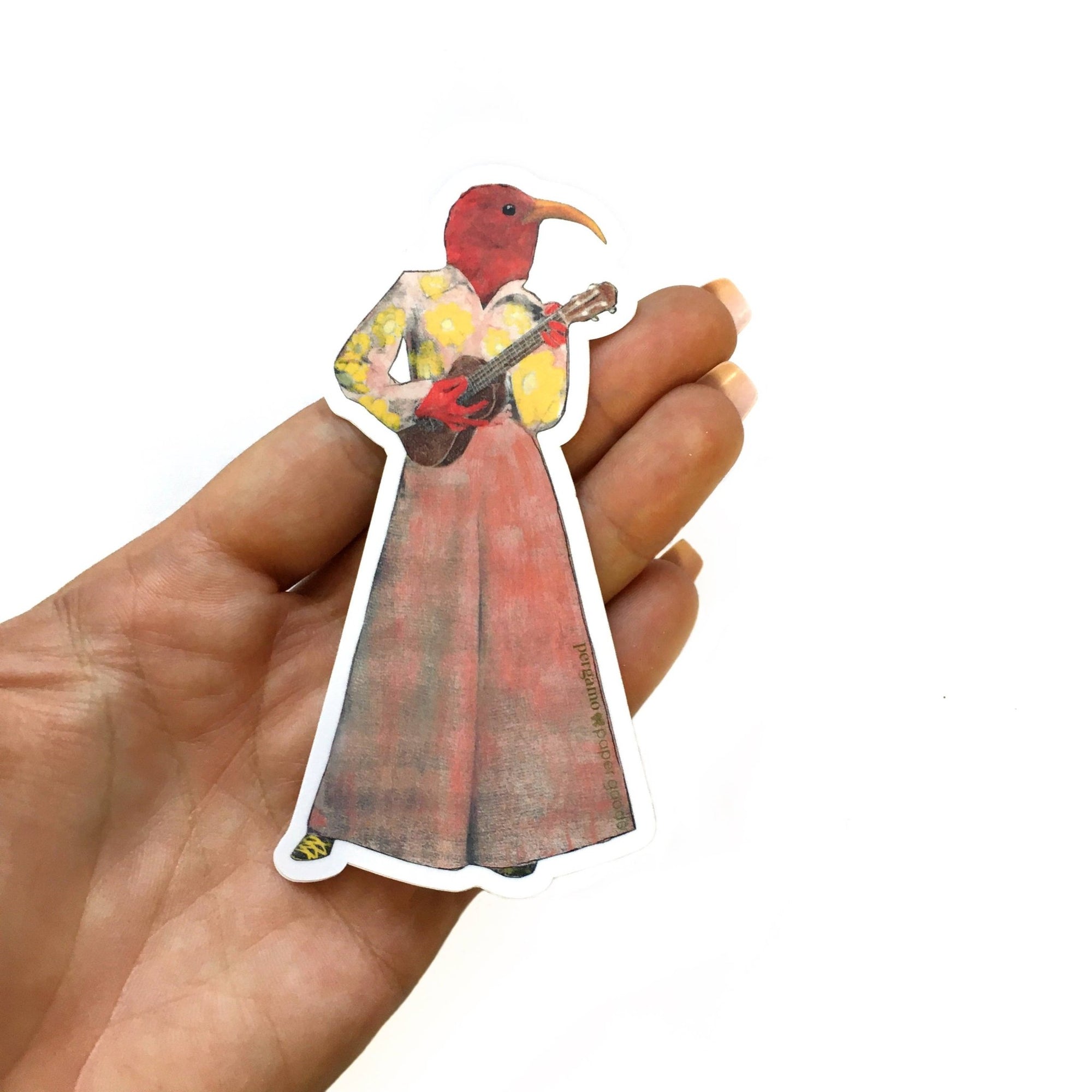 Ukulele Bird Vinyl Sticker - Box Turtle