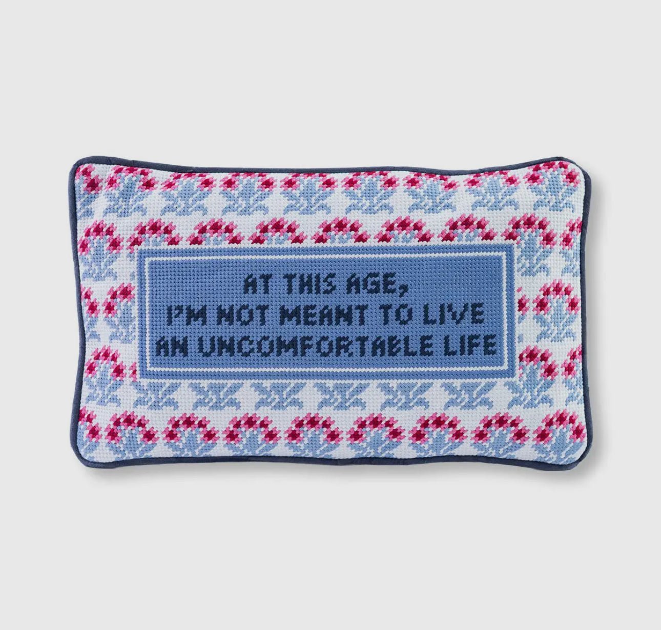 Uncomfortable Life Needlepoint Pillow - Box Turtle