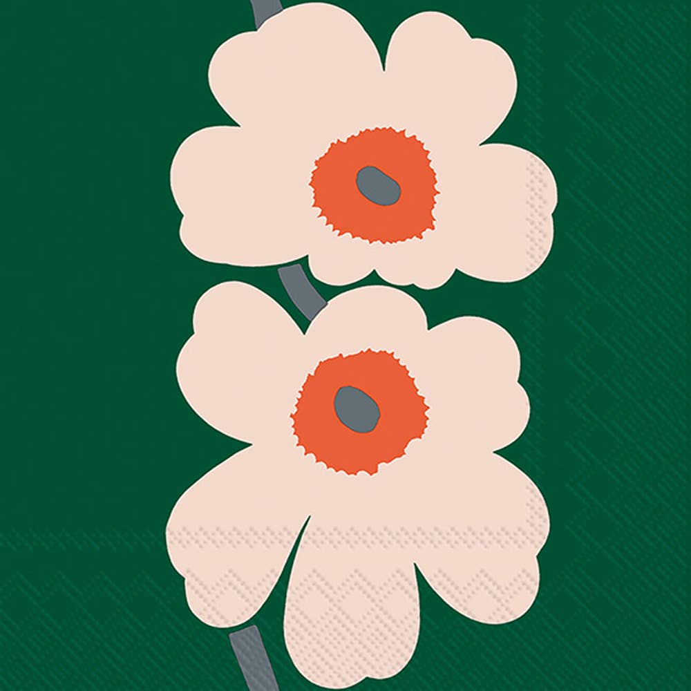 Unikko Green Paper Lunch Napkins - Box Turtle