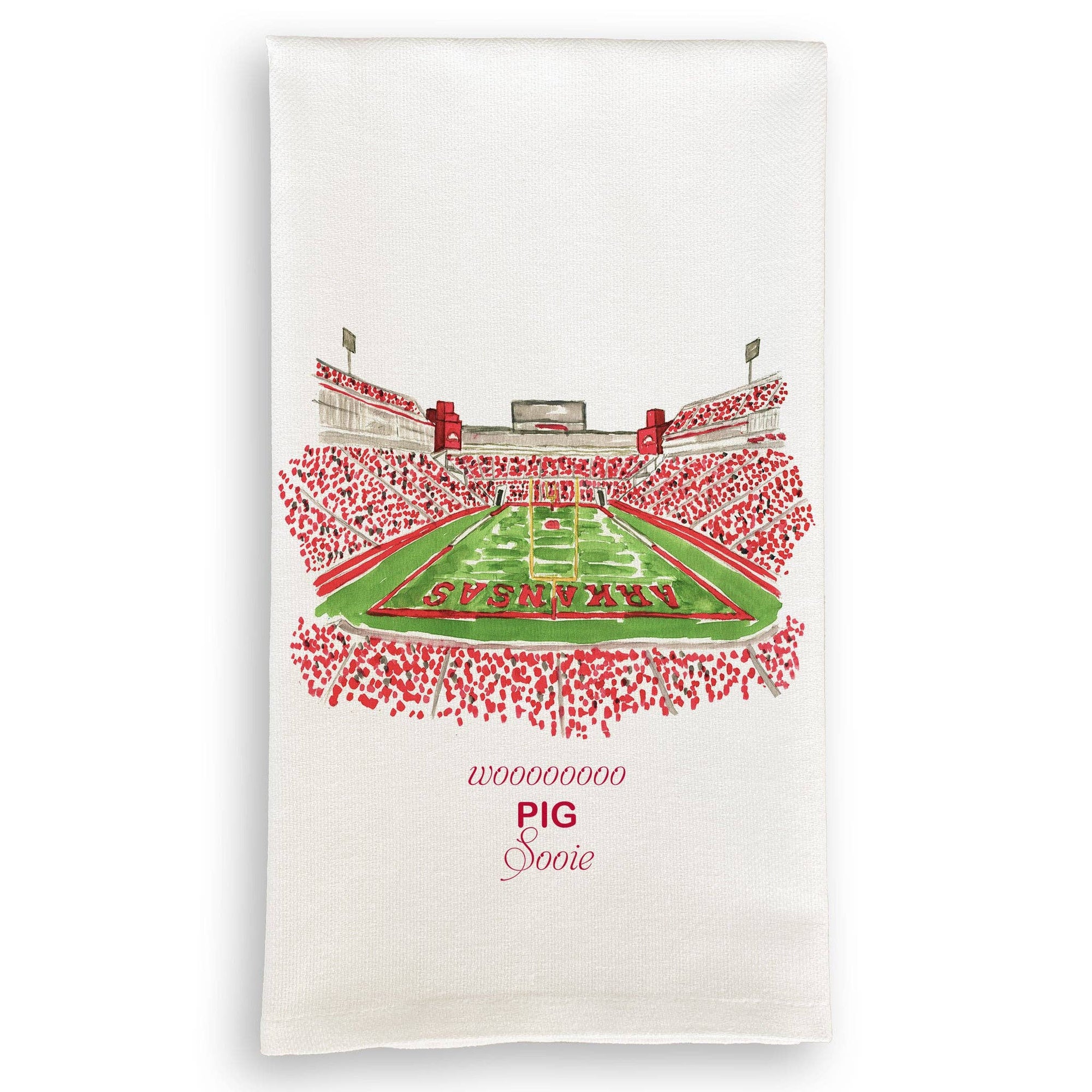 University of Arkansas Stadium Dishtowel - Box Turtle