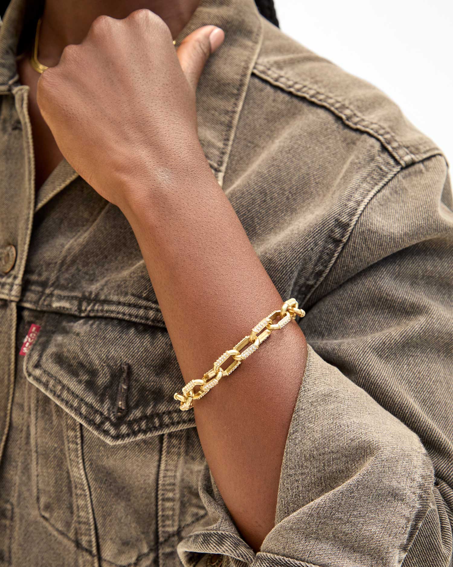 Vintage Gold & Clear Le Link Bracelet - Box Turtle