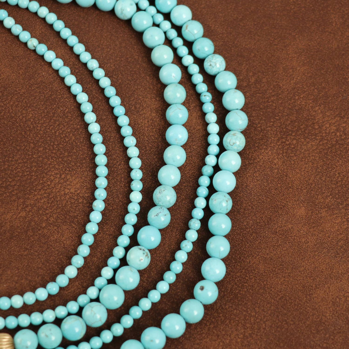 Vintage Gold-Plated Turquoise&amp;Crystal Multi-Layer Necklace - Box Turtle
