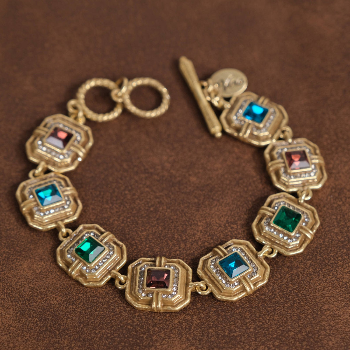 Vintage Mother’s Day Gold-Plated Colorful Crystal Bracelet - Box Turtle