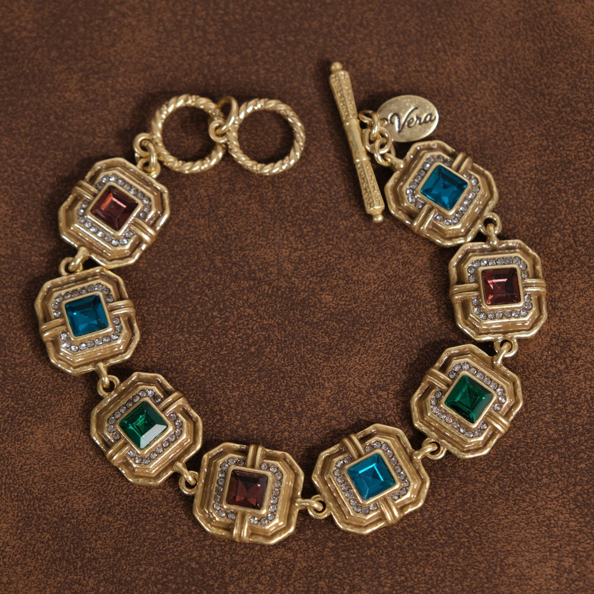 Vintage Mother’s Day Gold-Plated Colorful Crystal Bracelet - Box Turtle