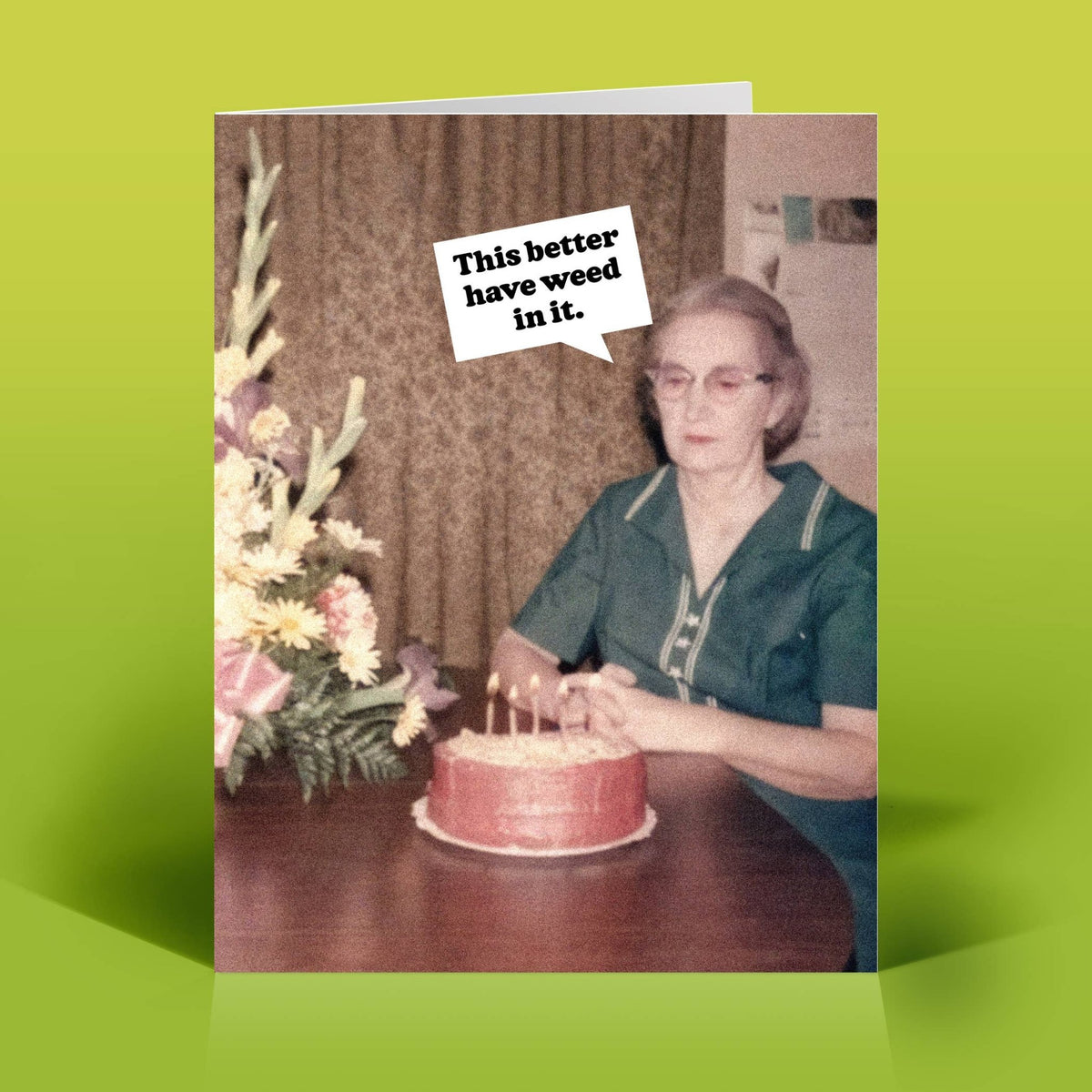 Weed Cake Funny Birthday Card - Box Turtle