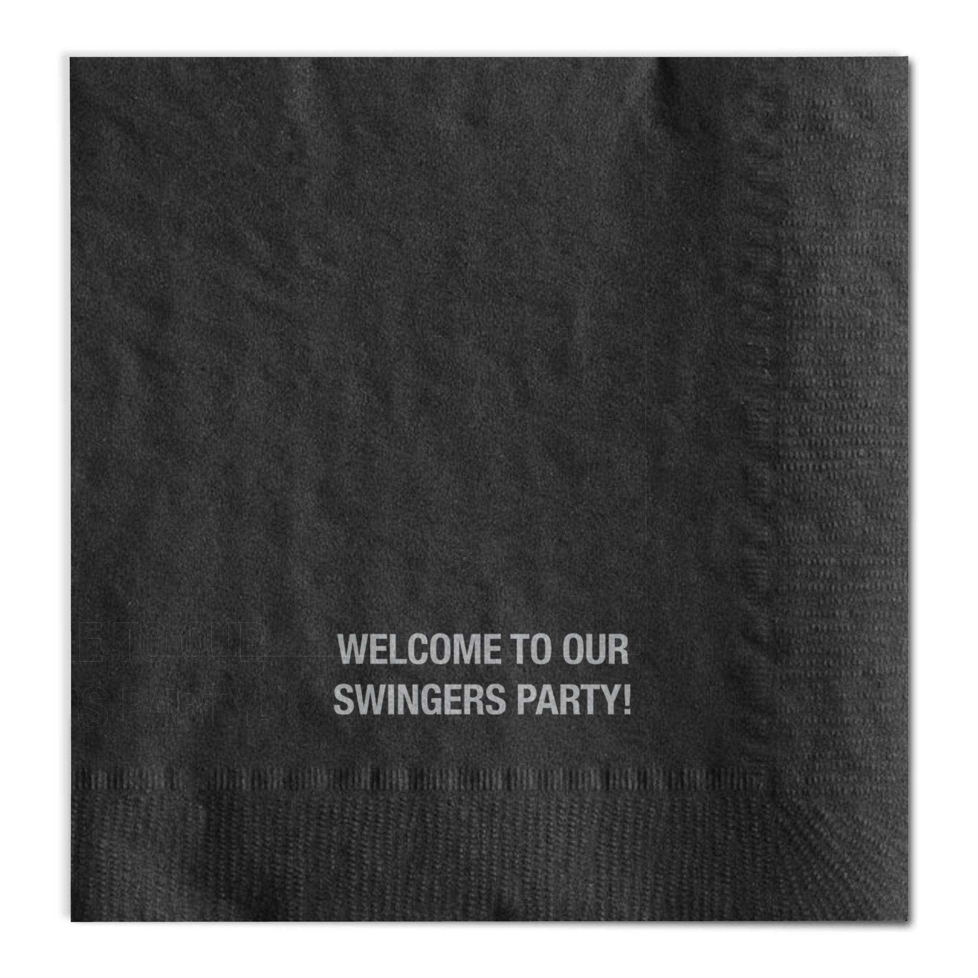 Welcome To Our Swingers Party napkins - Box Turtle