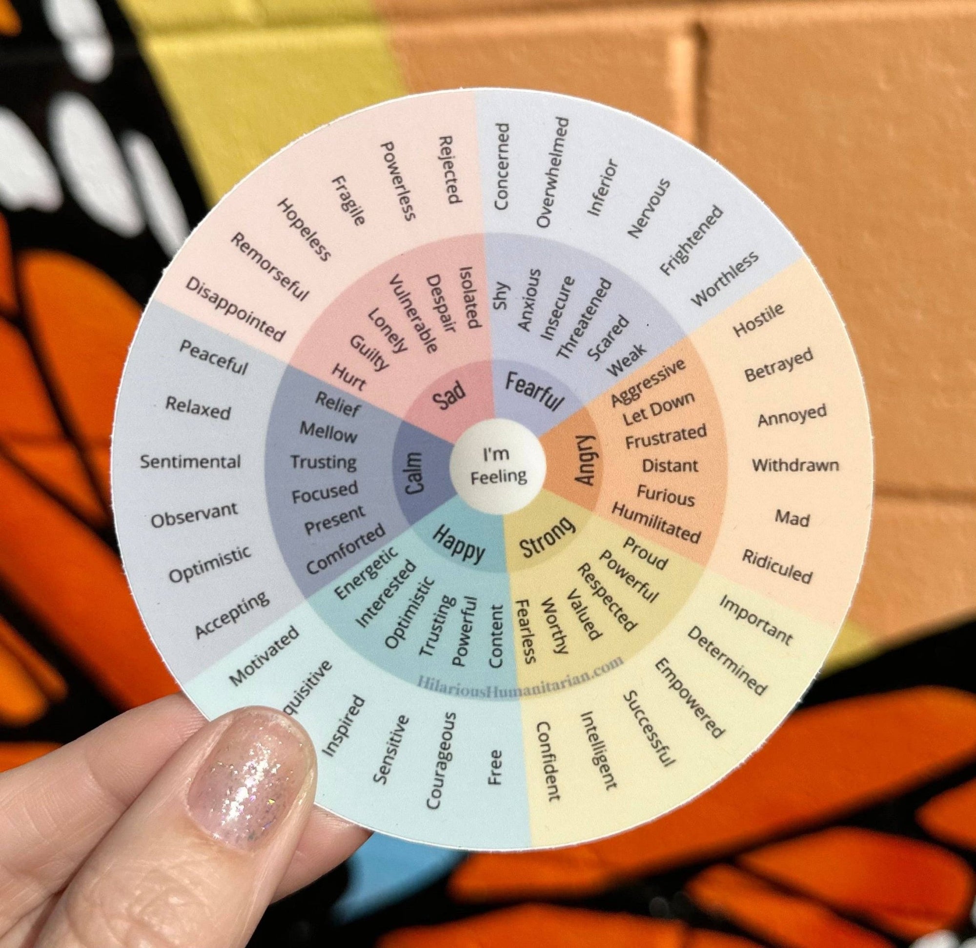Wheel of Emotions Sticker - Box Turtle
