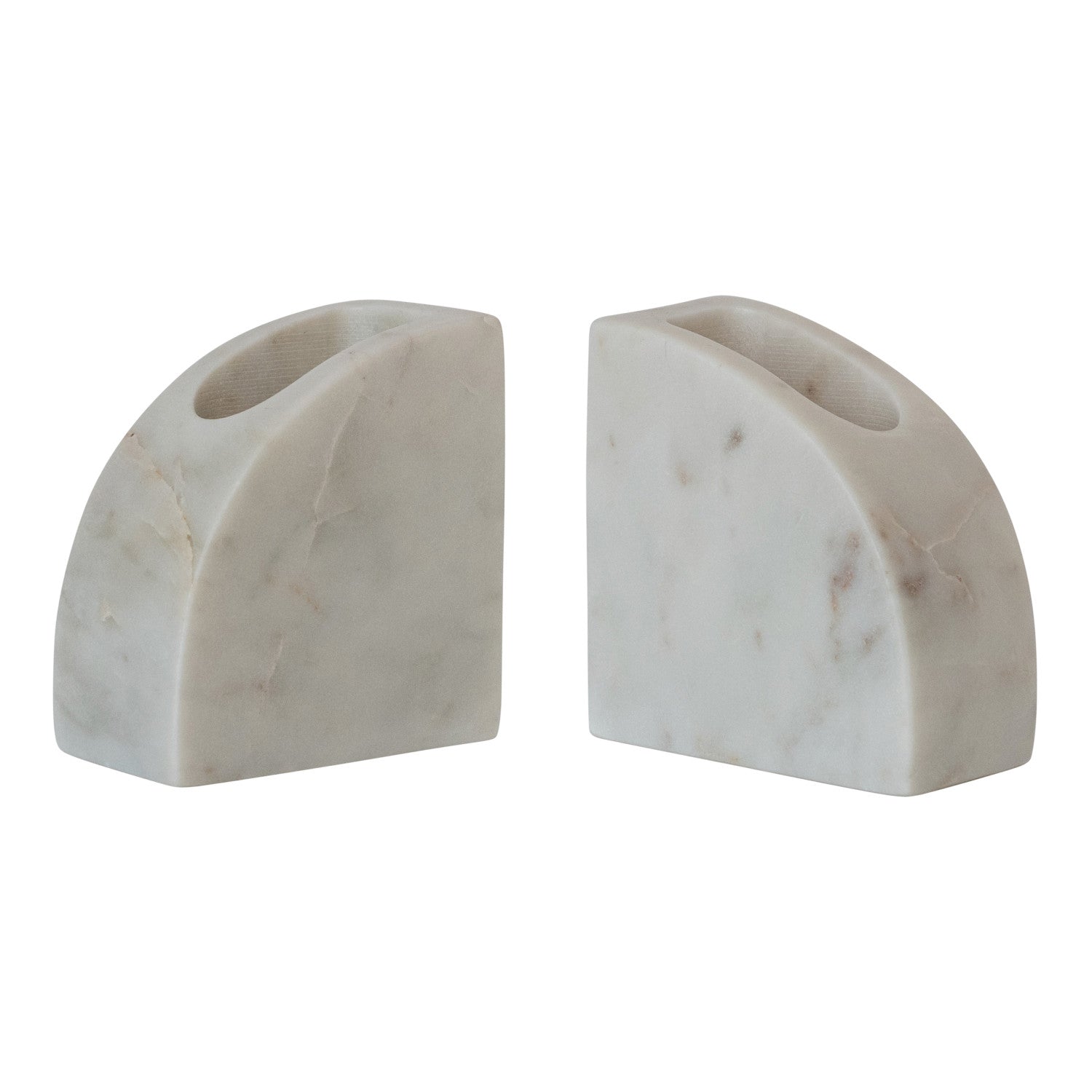 White Marble Vase/Container Bookend - Box Turtle