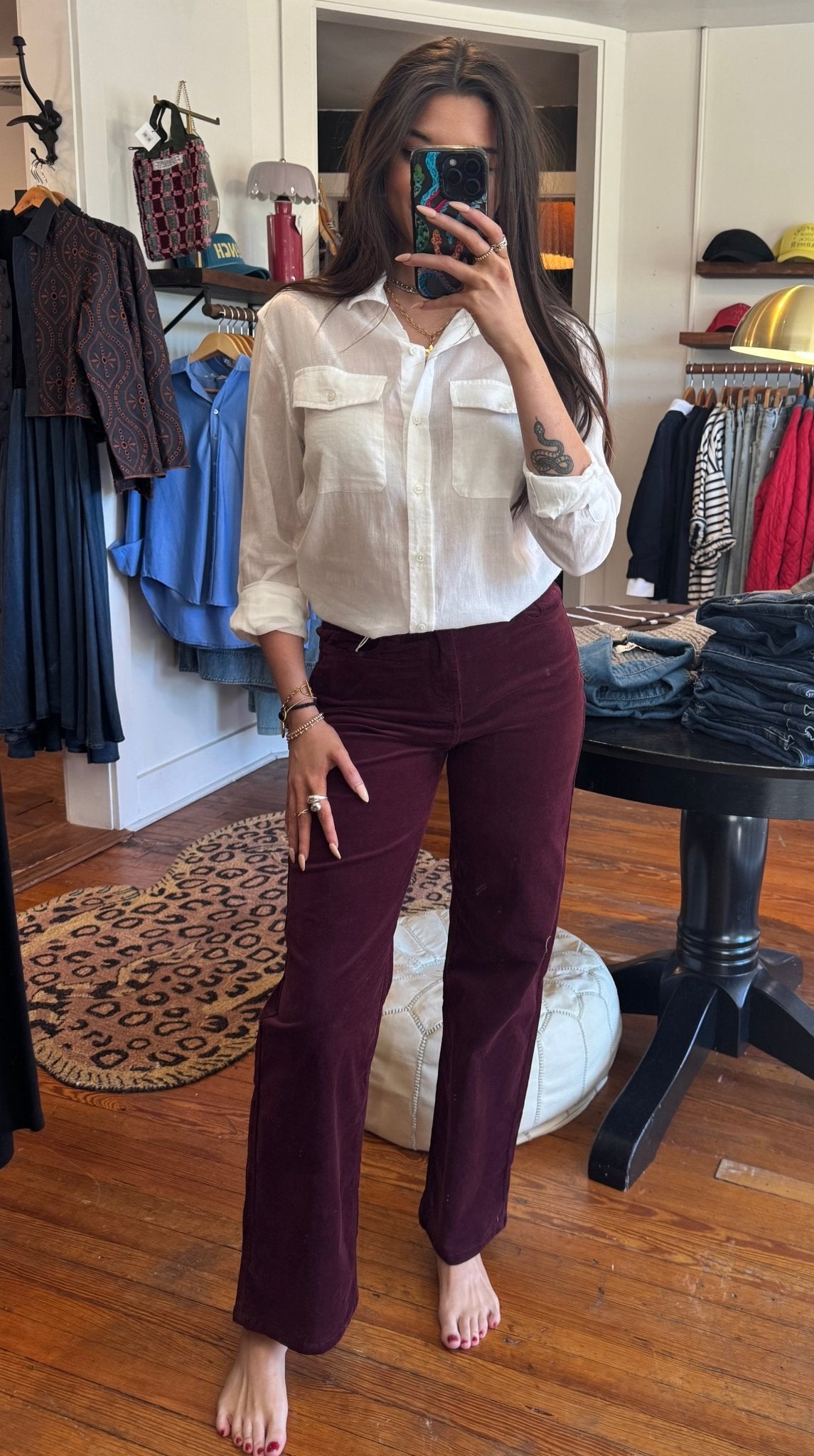 White Miller Double Pocket Shirt - Box Turtle
