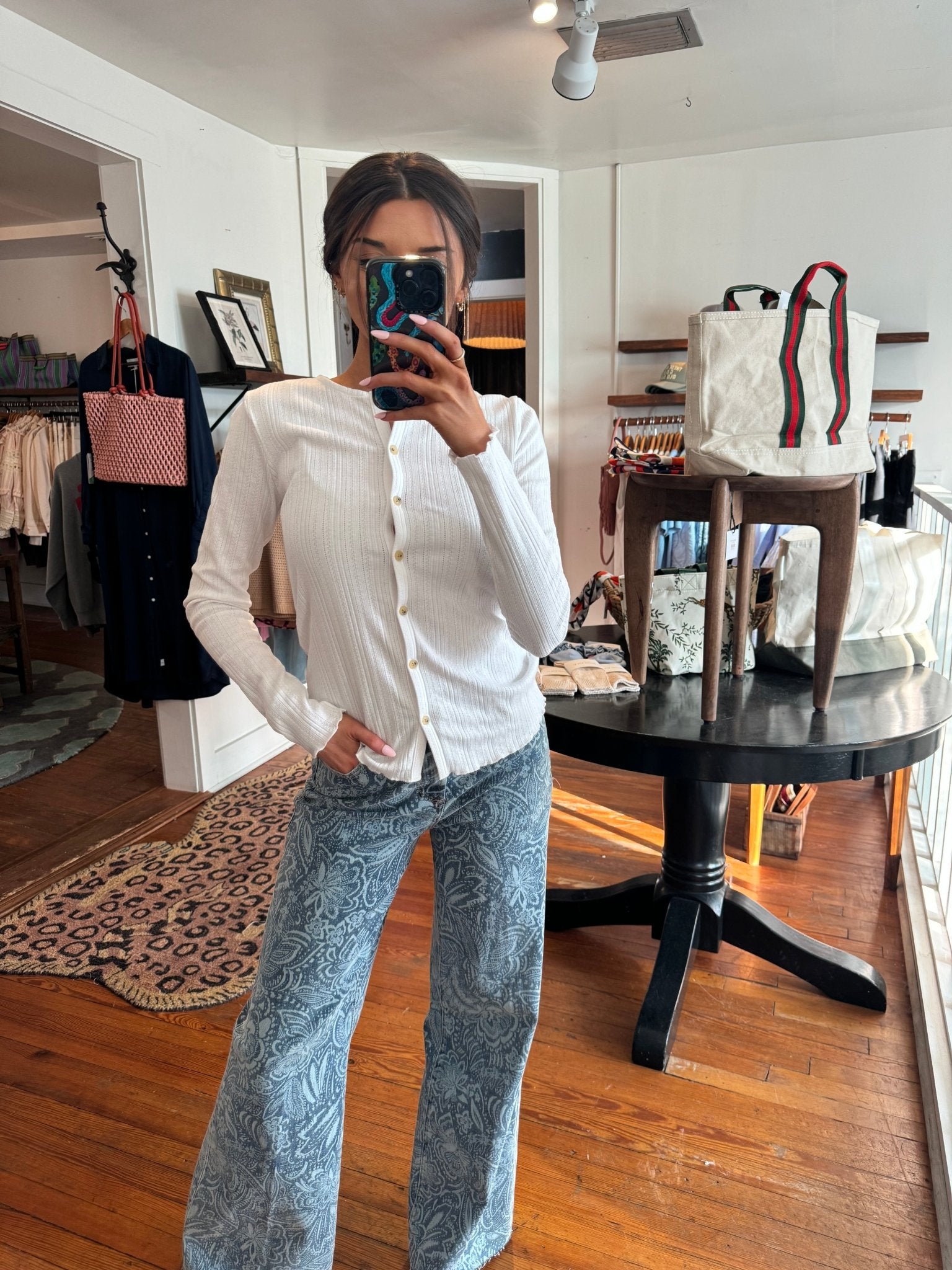 White Paradise Pointelle Cardigan - Box Turtle